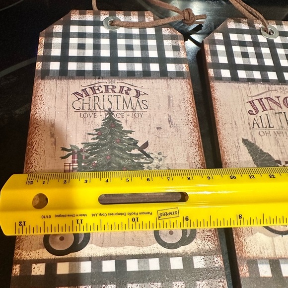 Rustic Holiday Ornament Set with Wagon and Bicycle Design ornaments - Picture 4 of 12